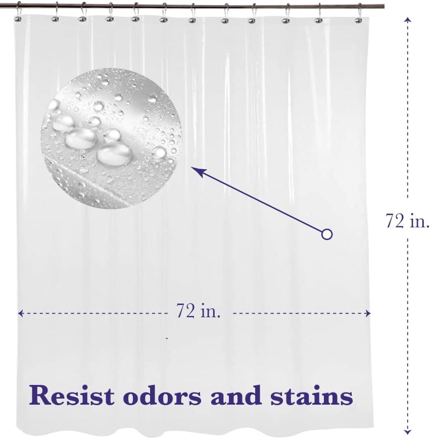 Clear Heavy-Duty Vinyl Shower Curtain Liner
