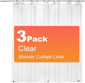 3 Pack Clear PEVA Shower Curtain Liner