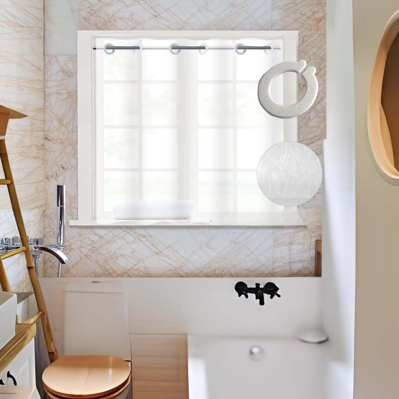 Hookless Short Shower Curtain