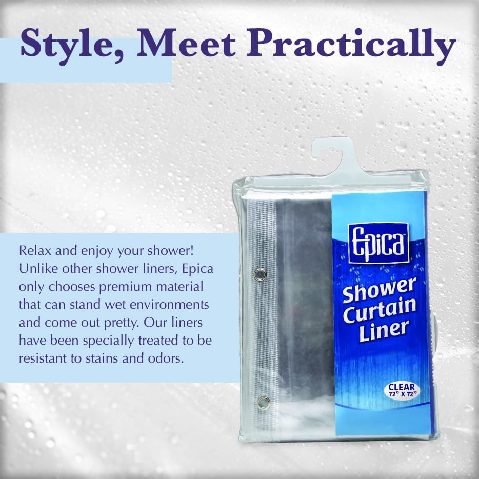 Clear Heavy-Duty Vinyl Shower Curtain Liner