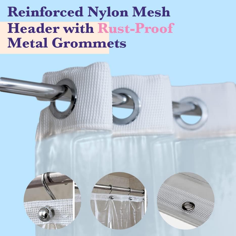 Clear Heavy-Duty Vinyl Shower Curtain Liner