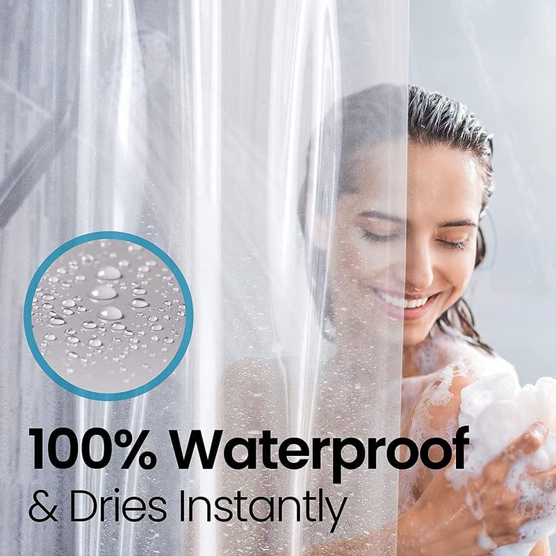 2-Pack White PEVA Shower Curtain