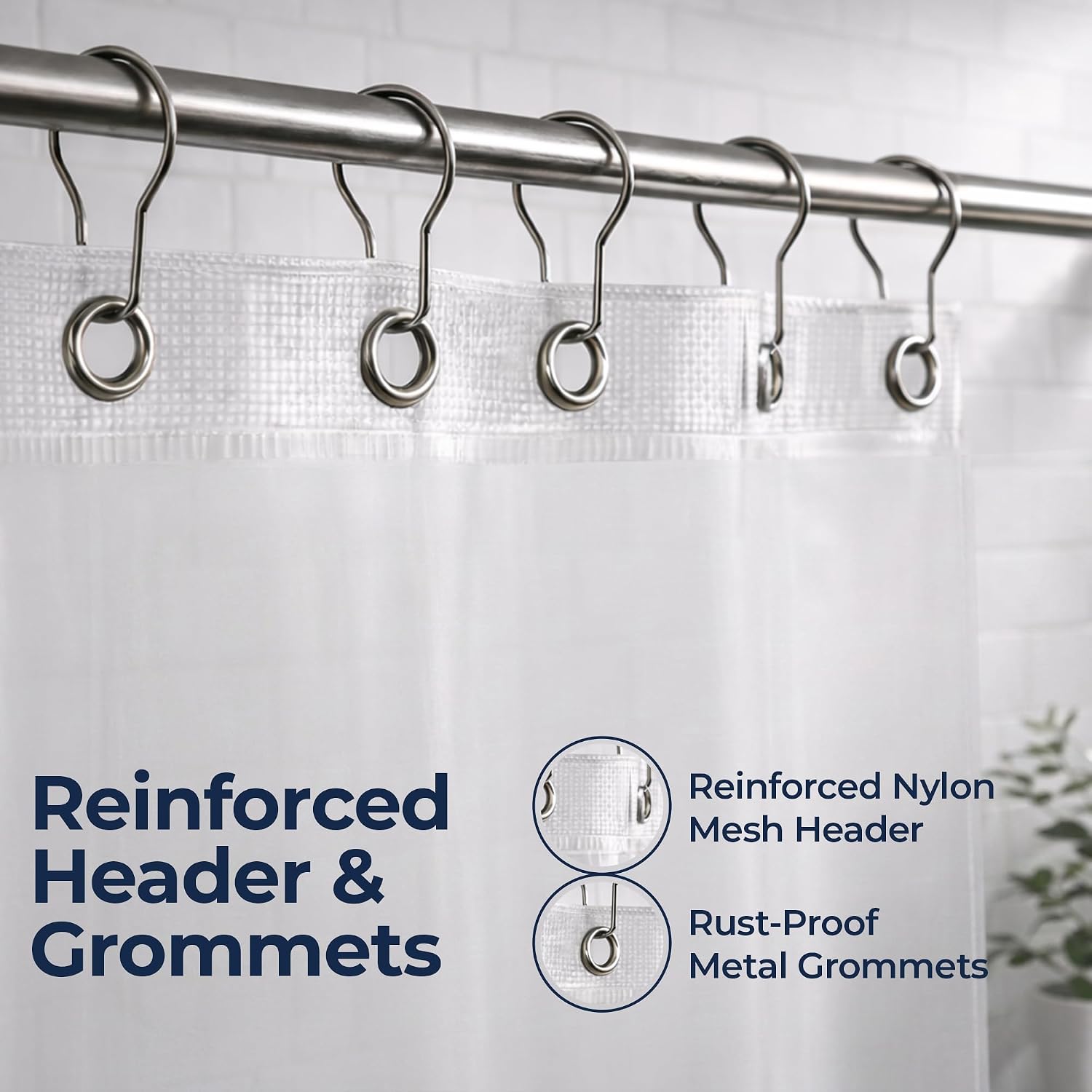 Waterproof Frosted Shower Curtain Liner
