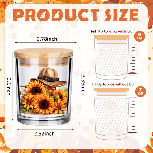 10 Pcs Fall Glass Candle Jars Cork Lids
