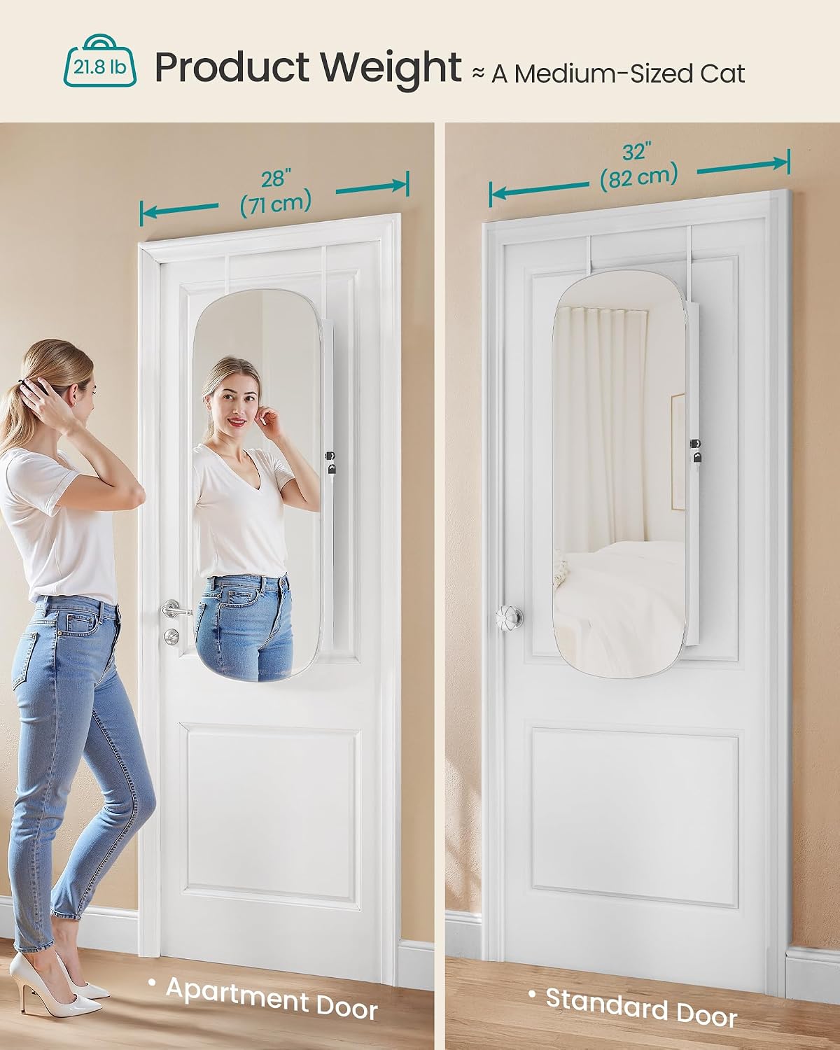 White LED Wall Mount Jewelry Cabinet
