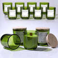 12PCS Premium Green Glass Candle Jars Lids