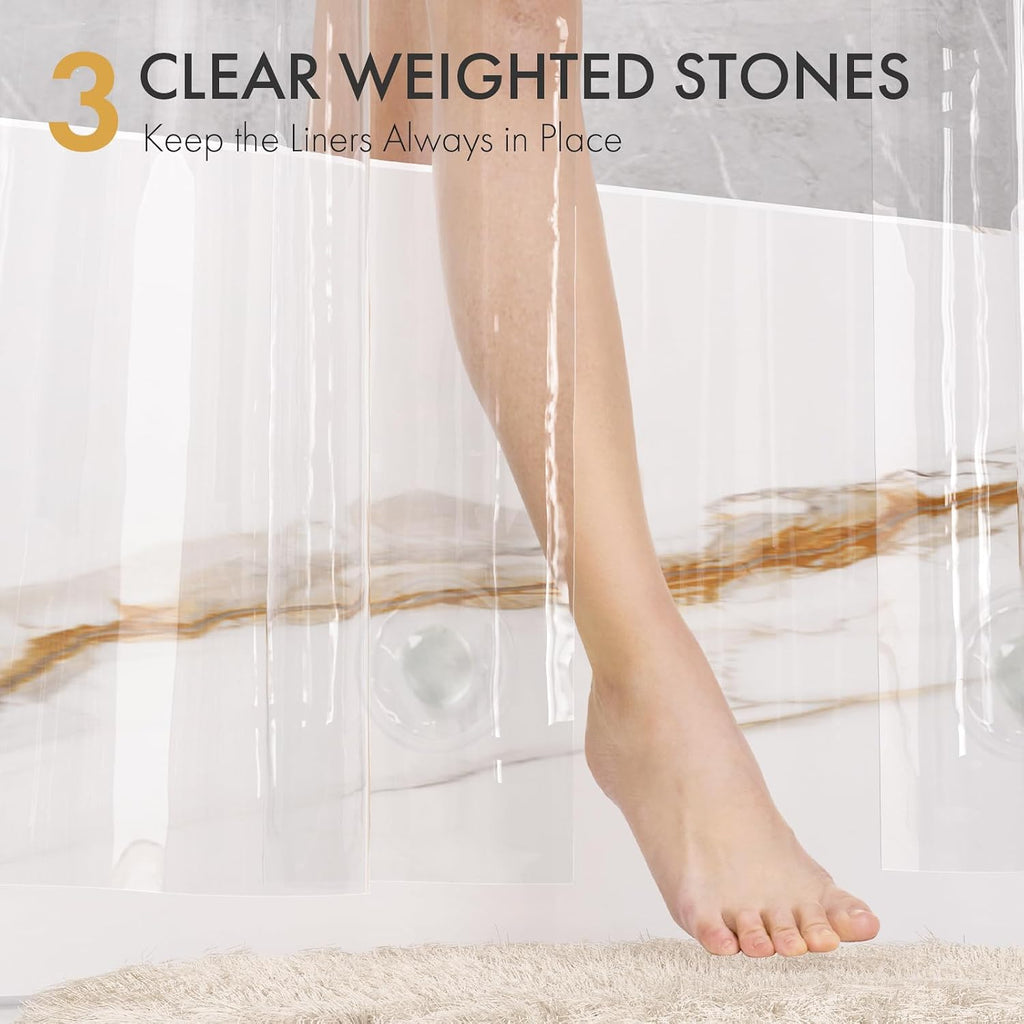 2 Pack Clear PEVA Shower Curtain Liner