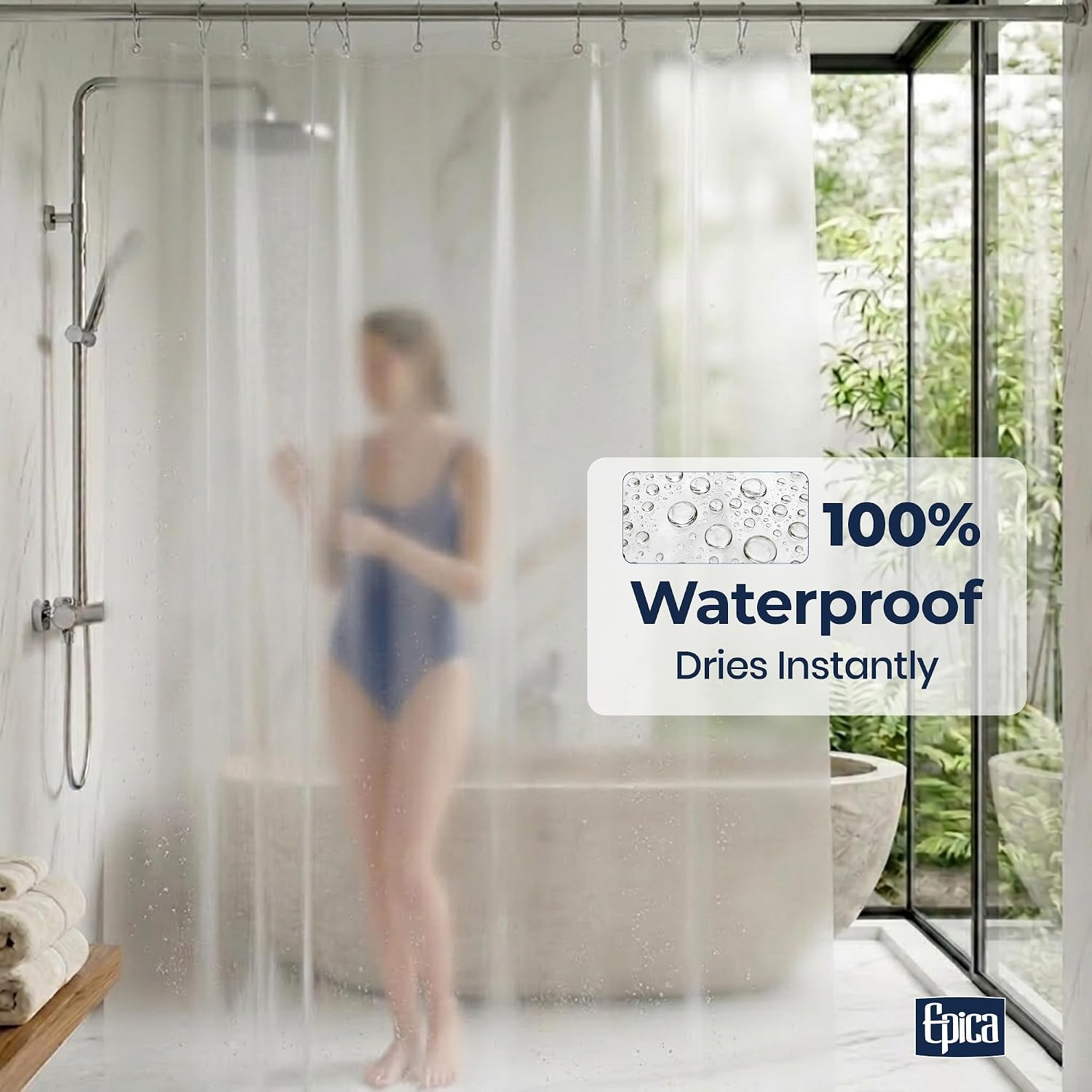 Waterproof Frosted Shower Curtain Liner
