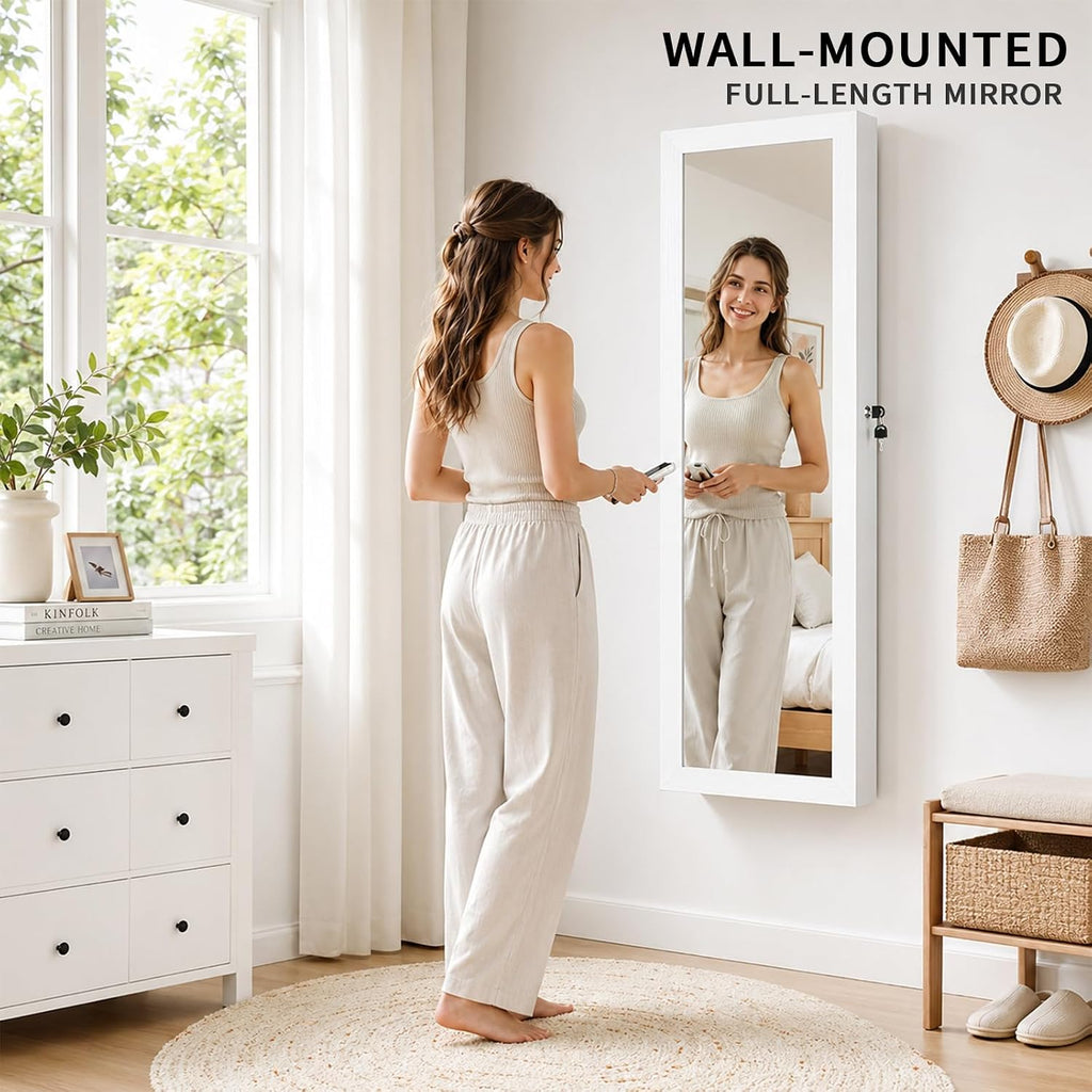 LED Over Door Jewelry Mirror Cabinet