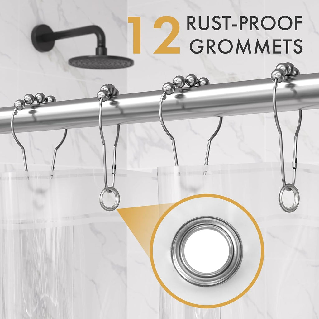 2 Pack Clear PEVA Shower Curtain Liner
