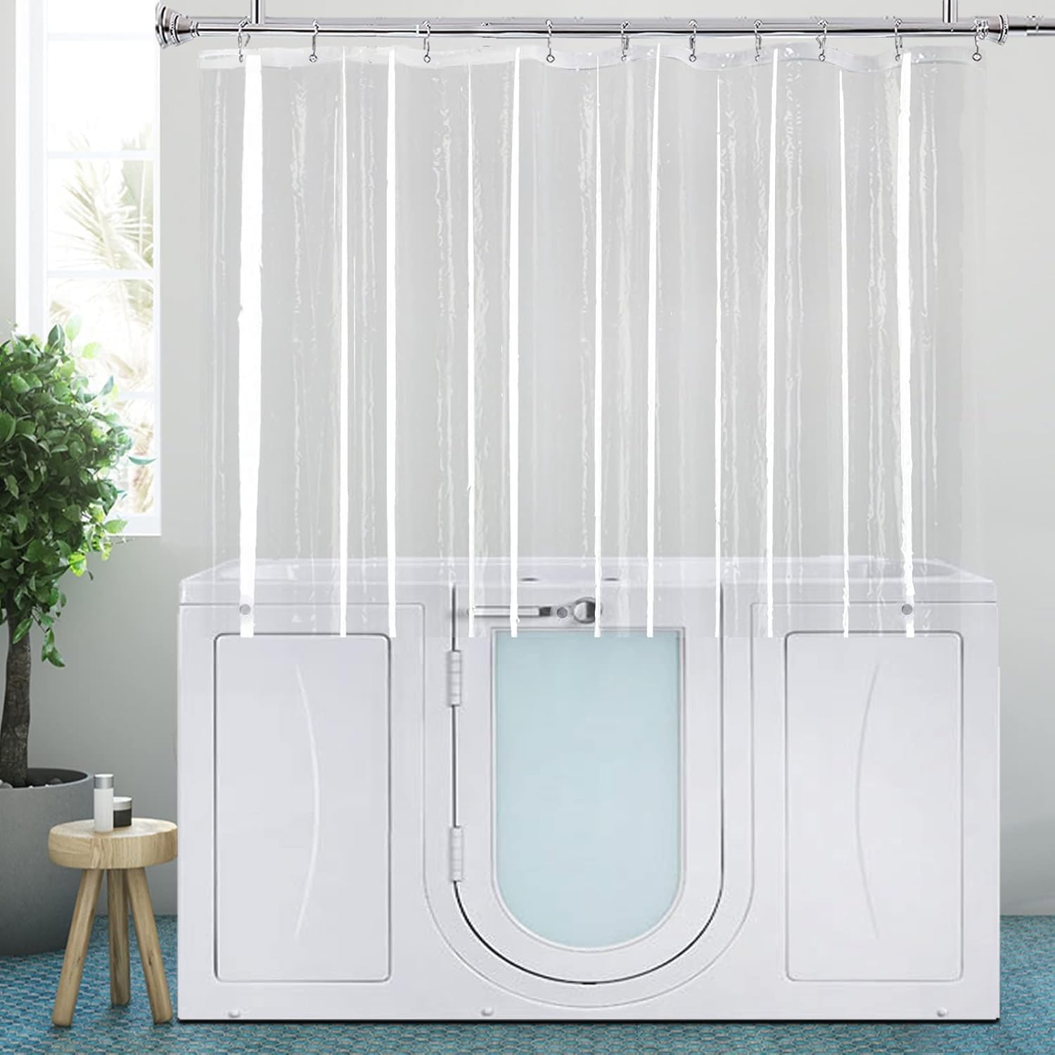 Clear Short PEVA Shower Curtain Liner