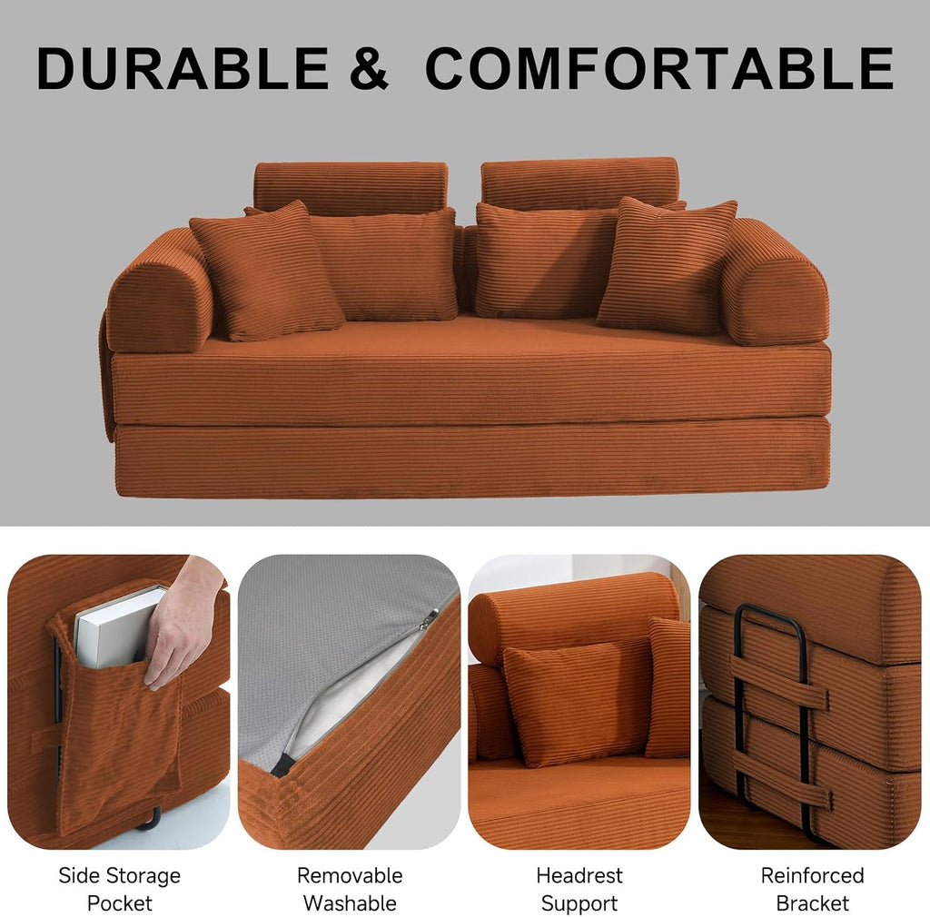 5-in-1 Boneless Convertible Floor Sofa Bed