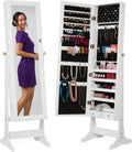 Best Choice White Lockable Jewelry Mirror Cabinet