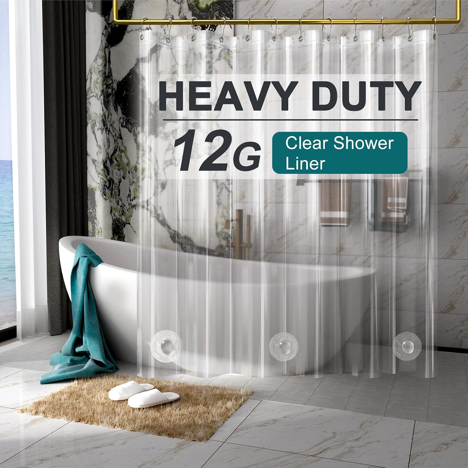 Clear Heavy Duty Shower Curtain Liner