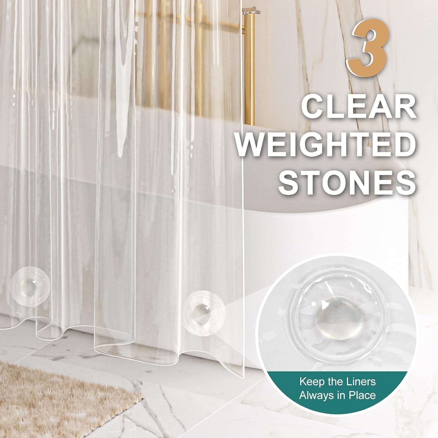 Clear Heavy Duty Shower Curtain Liner