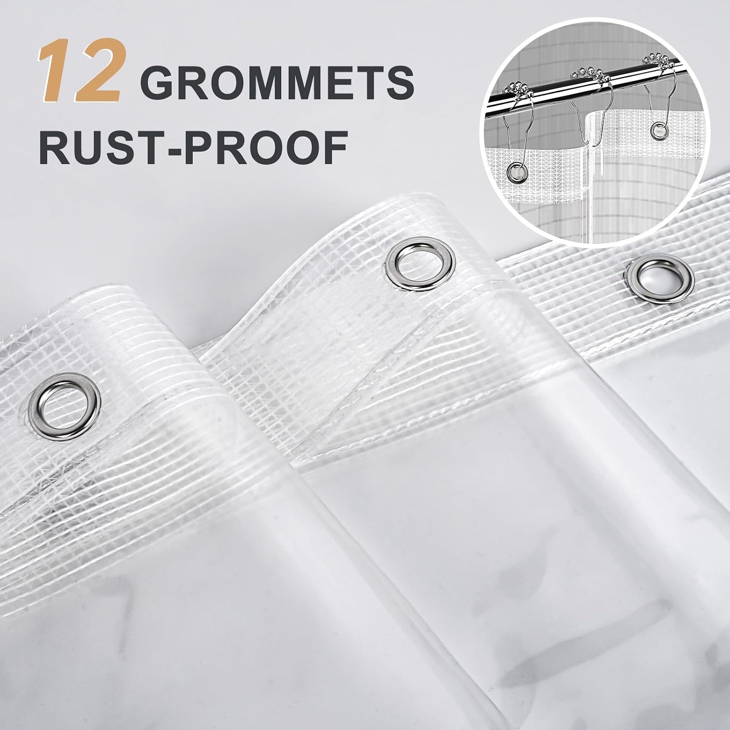 Clear Heavy Duty Shower Curtain Liner