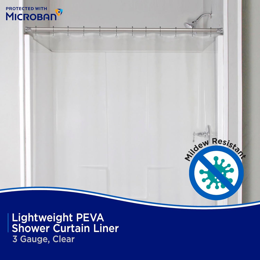 2-Pack Clear PEVA Shower Curtain Liner