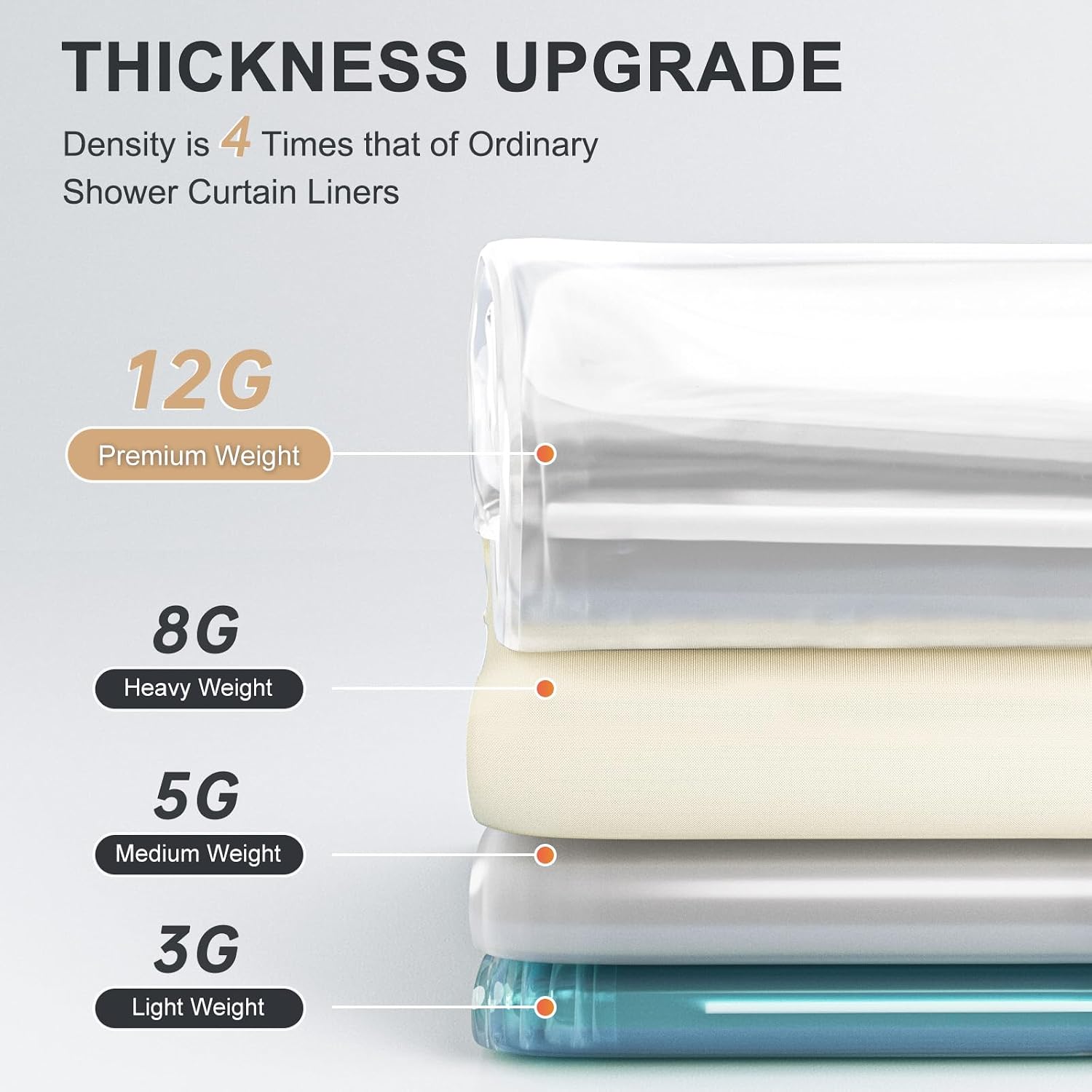 Clear Heavy Duty Shower Curtain Liner