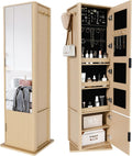Jewelry Mirror Cabinet with Coat Rack