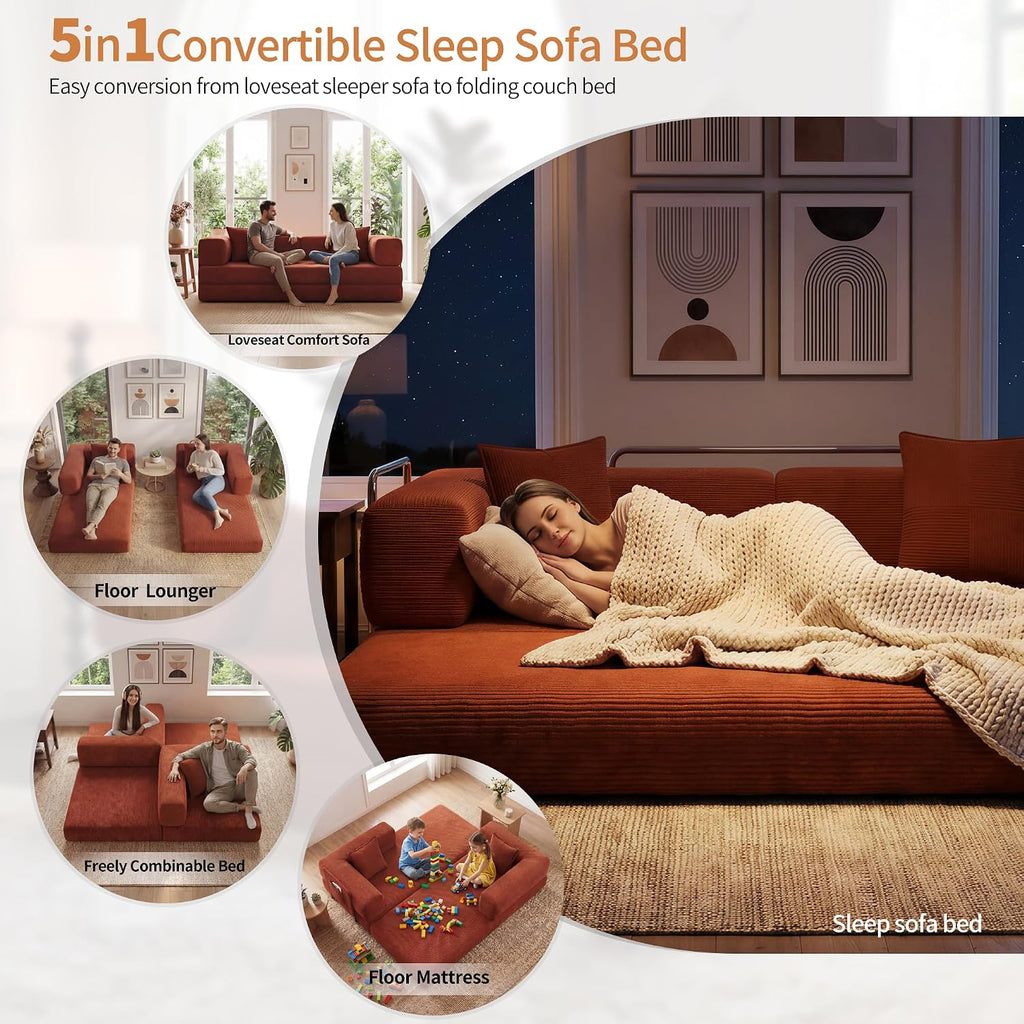 4-in-1 Boneless Convertible Sofa Bed