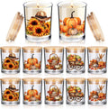 10 Pcs Fall Glass Candle Jars Cork Lids