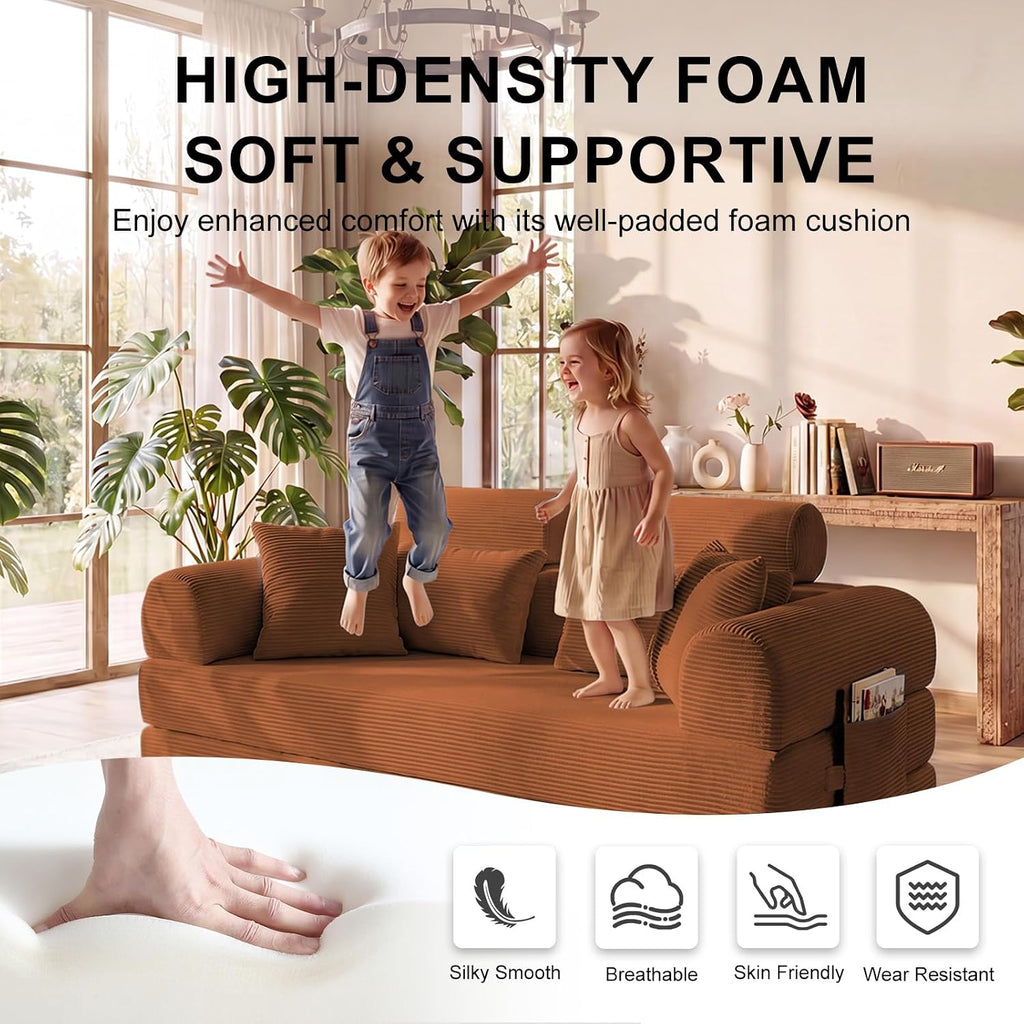 5-in-1 Boneless Convertible Floor Sofa Bed