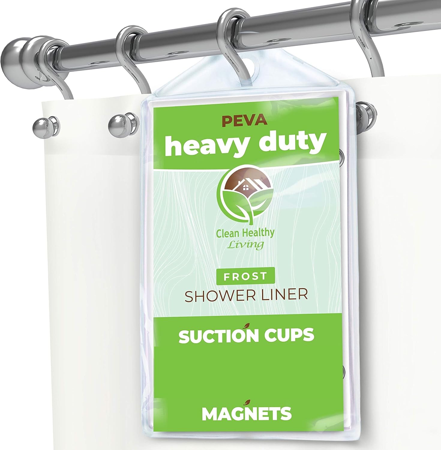 Living Clear PEVA Shower Curtain Liner