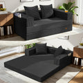 Black Boneless Convertible Futon Sofa Bed