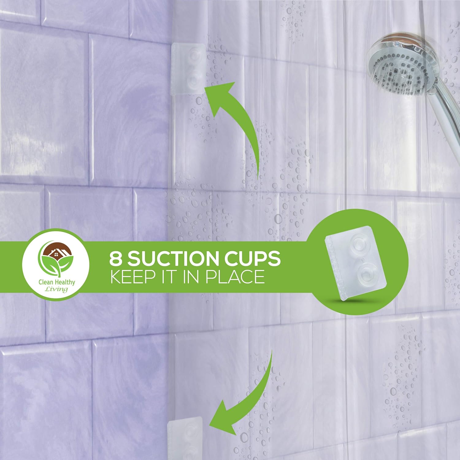 Living Clear PEVA Shower Curtain Liner
