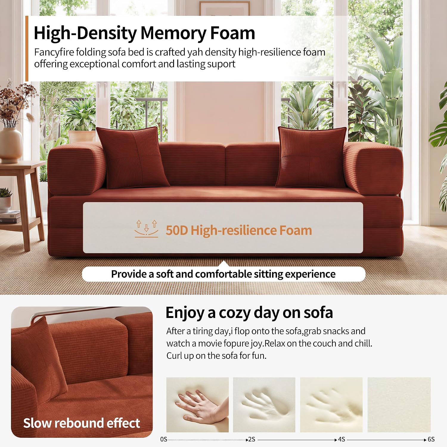 4-in-1 Boneless Convertible Sofa Bed