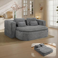 Gray Corduroy Foldable Floor Sofa Bed