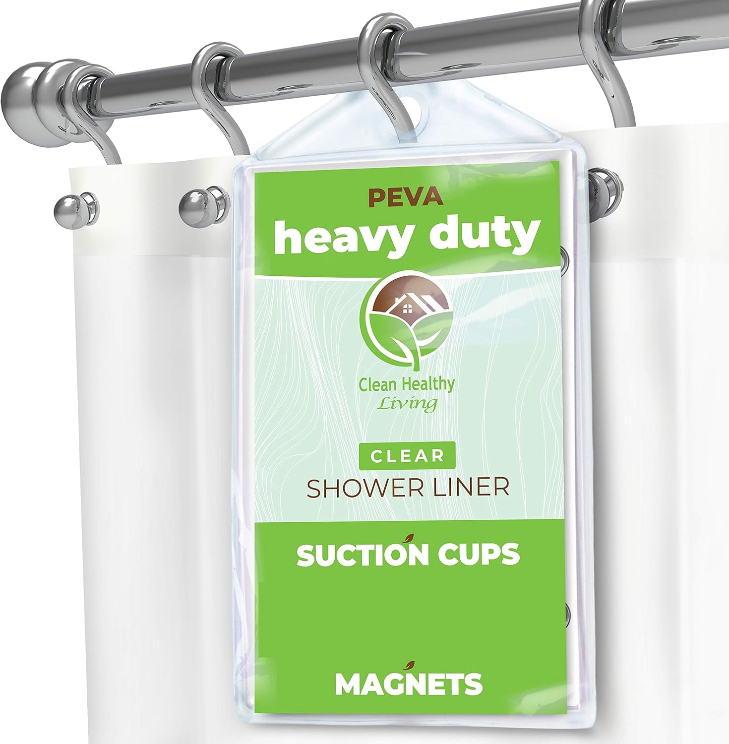 Living Clear PEVA Shower Curtain Liner