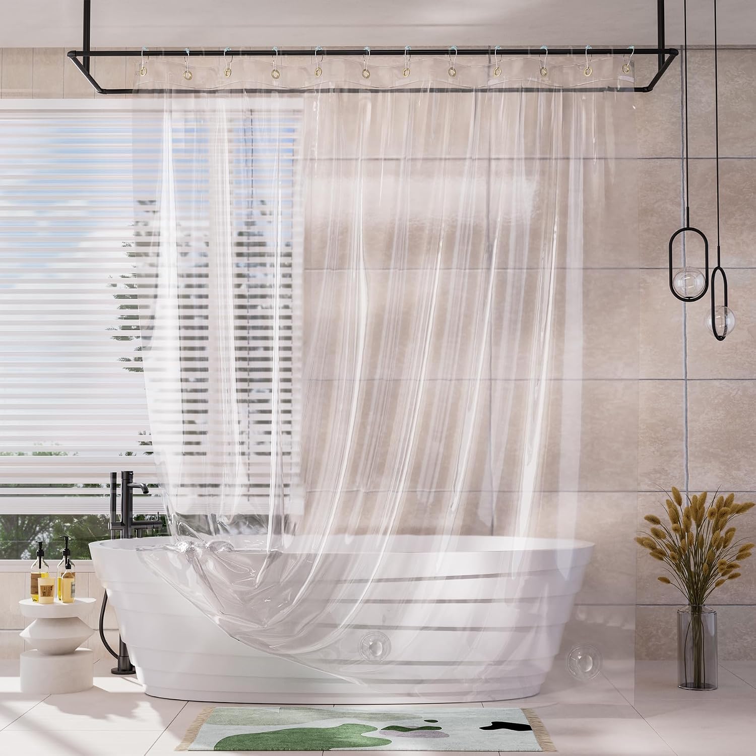 Clear EVA 2-in-1 Shower Curtain Liner