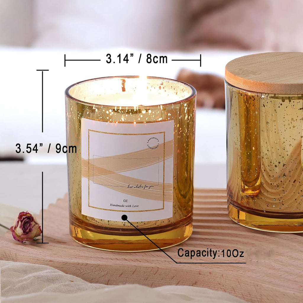 12 Pack Gold Mercury Glass Candle Jars