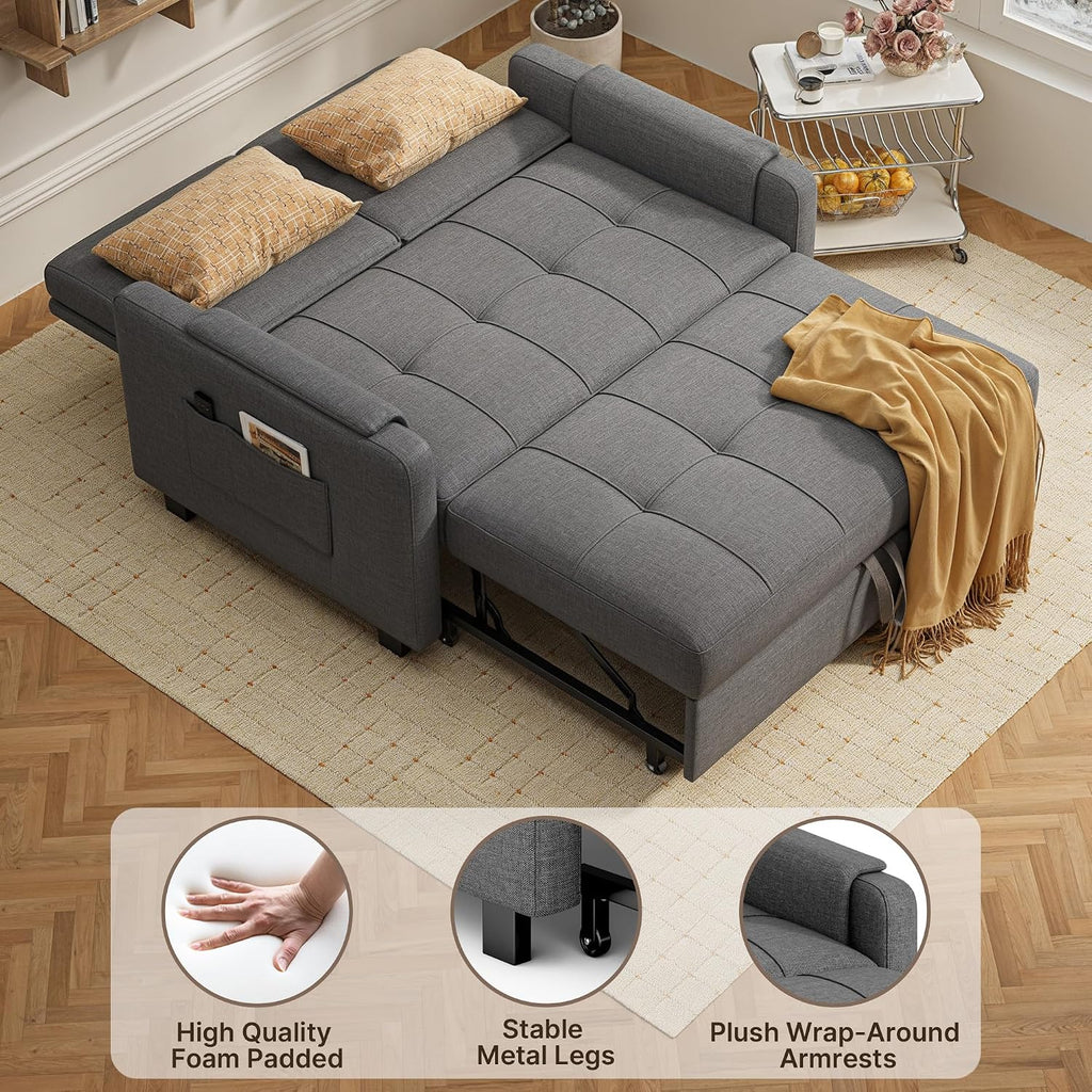 Grey Convertible Futon Sofa Bed