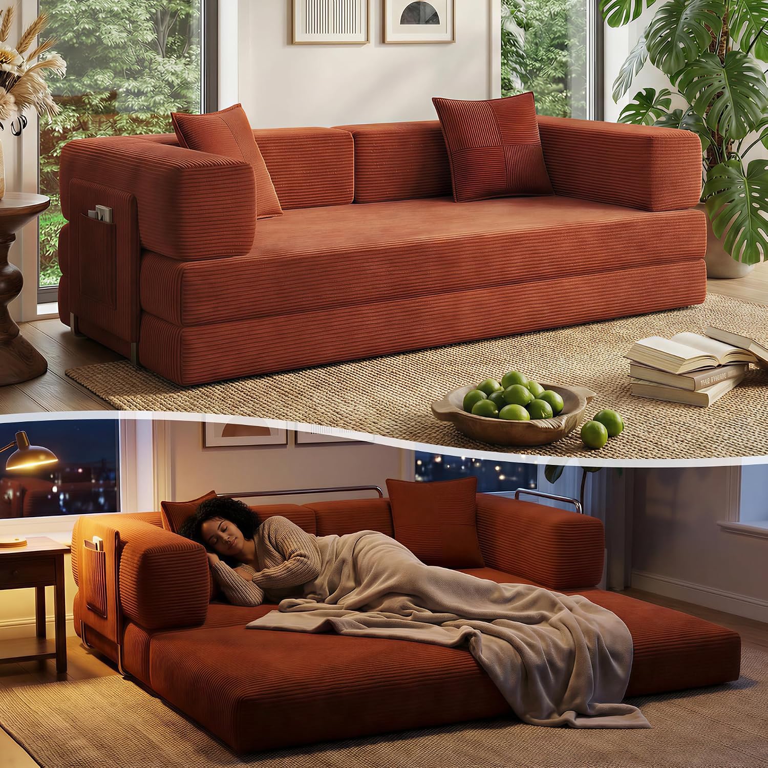 4-in-1 Boneless Convertible Sofa Bed