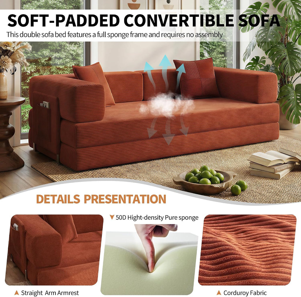 4-in-1 Boneless Convertible Sofa Bed
